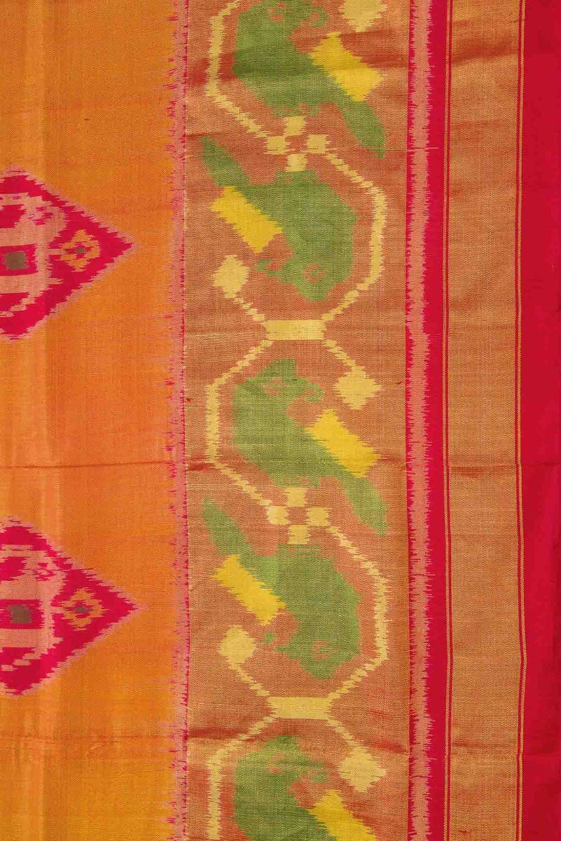 Mustard Dual Tone Rajkot Patola Silk Saree - Image 4