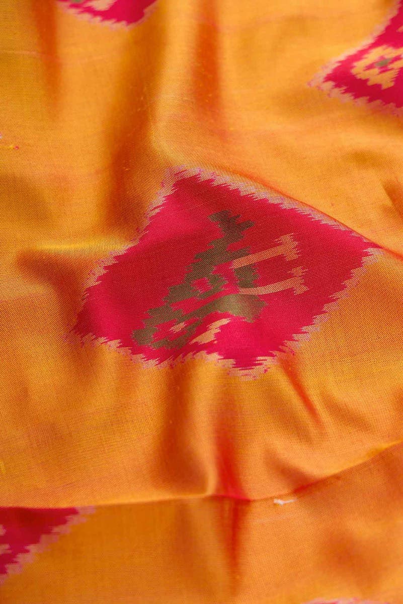 Mustard Dual Tone Rajkot Patola Silk Saree - Image 5