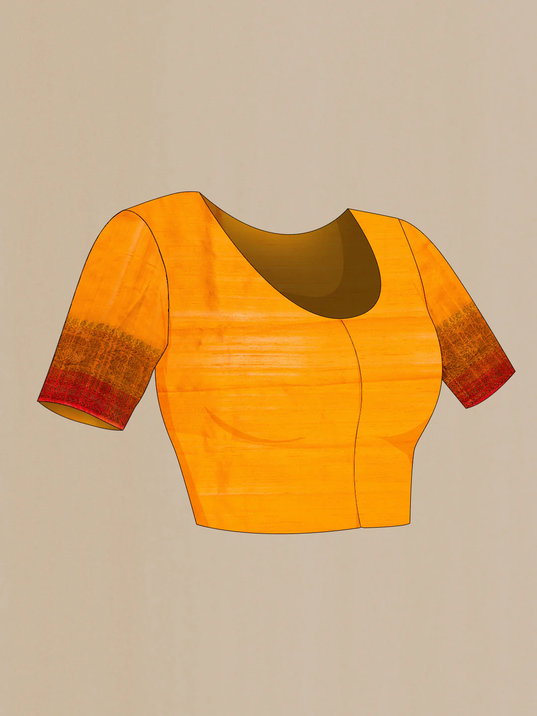 Mustard Banarasi Tussar Silk Saree - Image 4