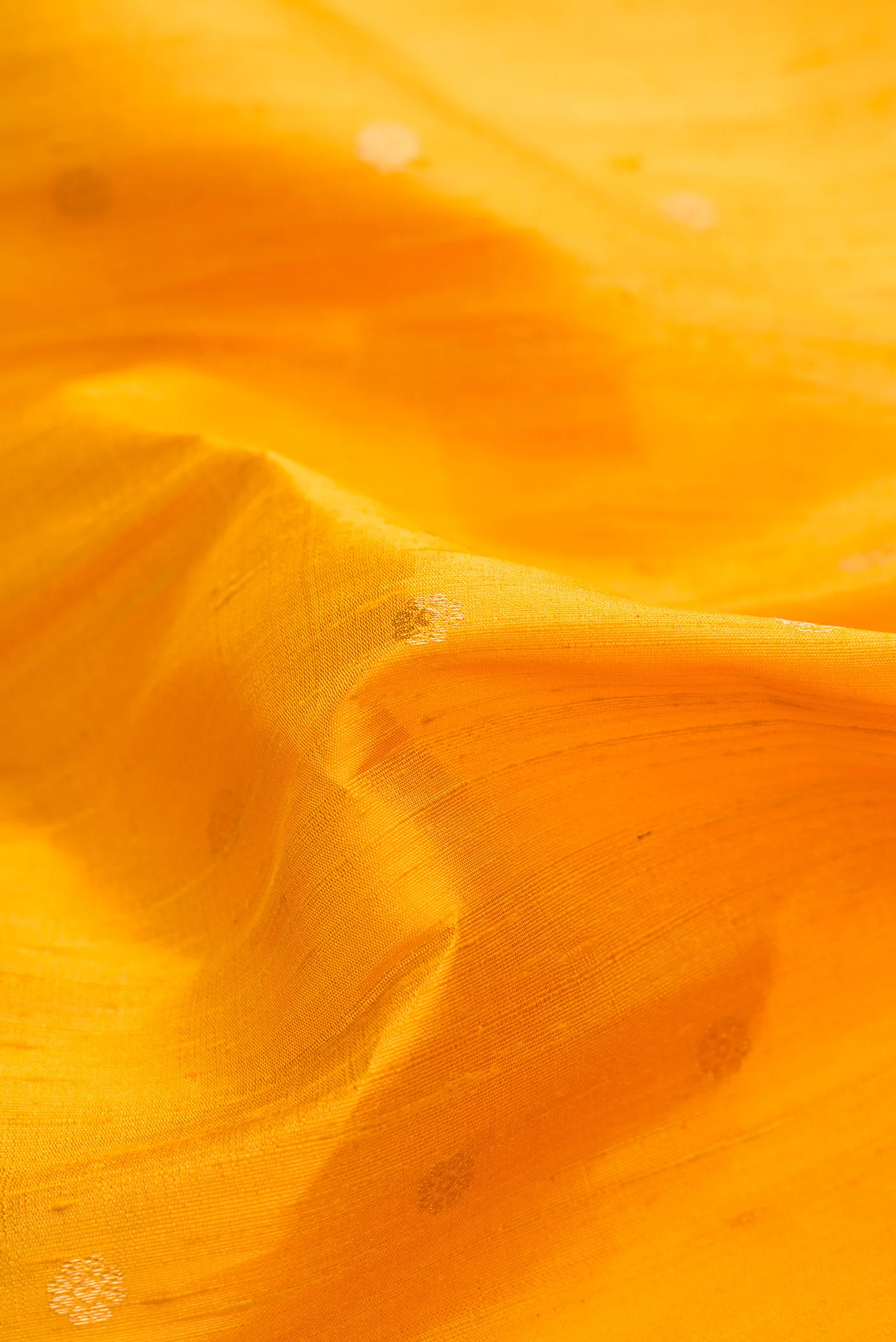 Yellow Raw Silk Saree - Image 2