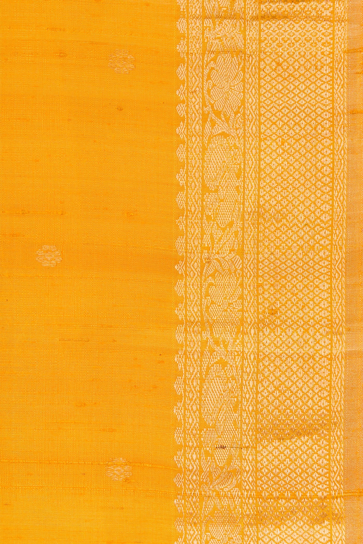 Yellow Raw Silk Saree - Image 3