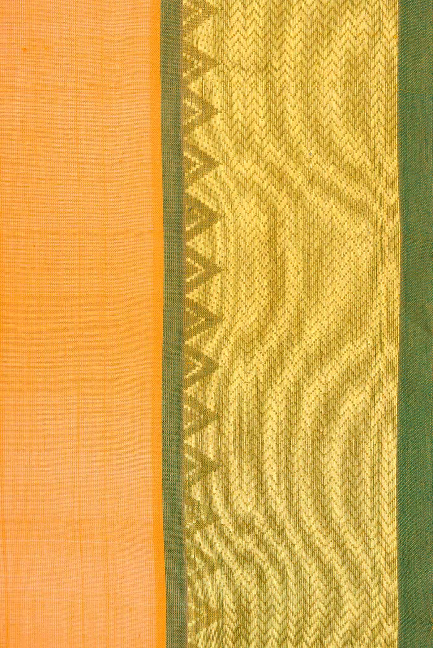 Mustard Dual Tone Silk Cotton Saree - Image 3
