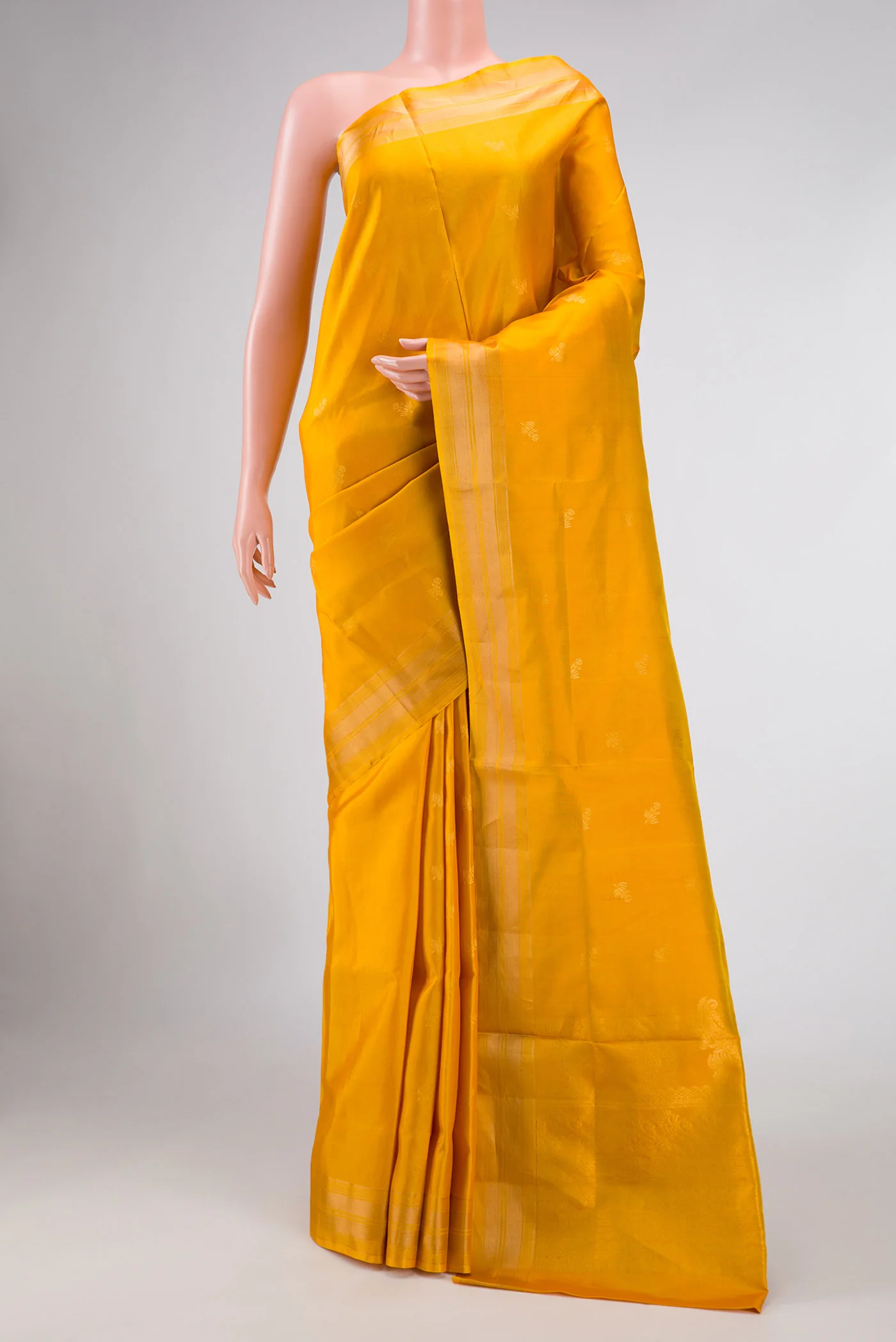 Mustard Dual Tone Soft Silk Saree