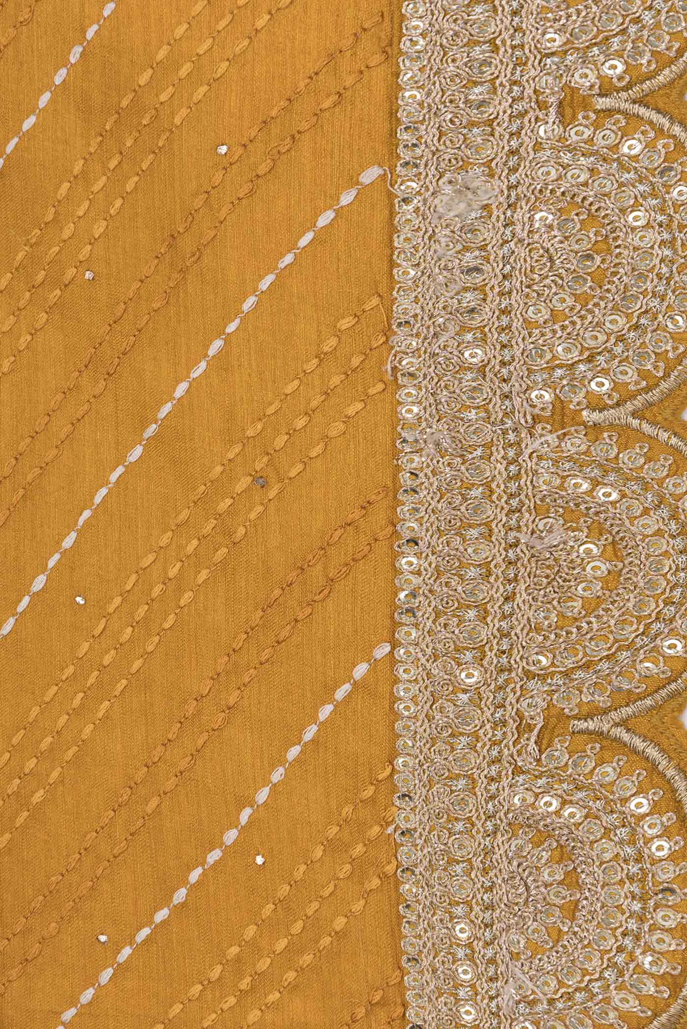 Mustard Tussar Silk Saree - Image 3