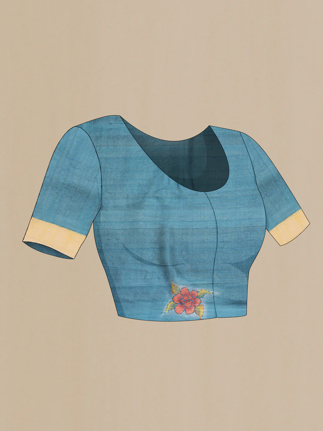 Mustard Tussar Silk Saree - Image 4
