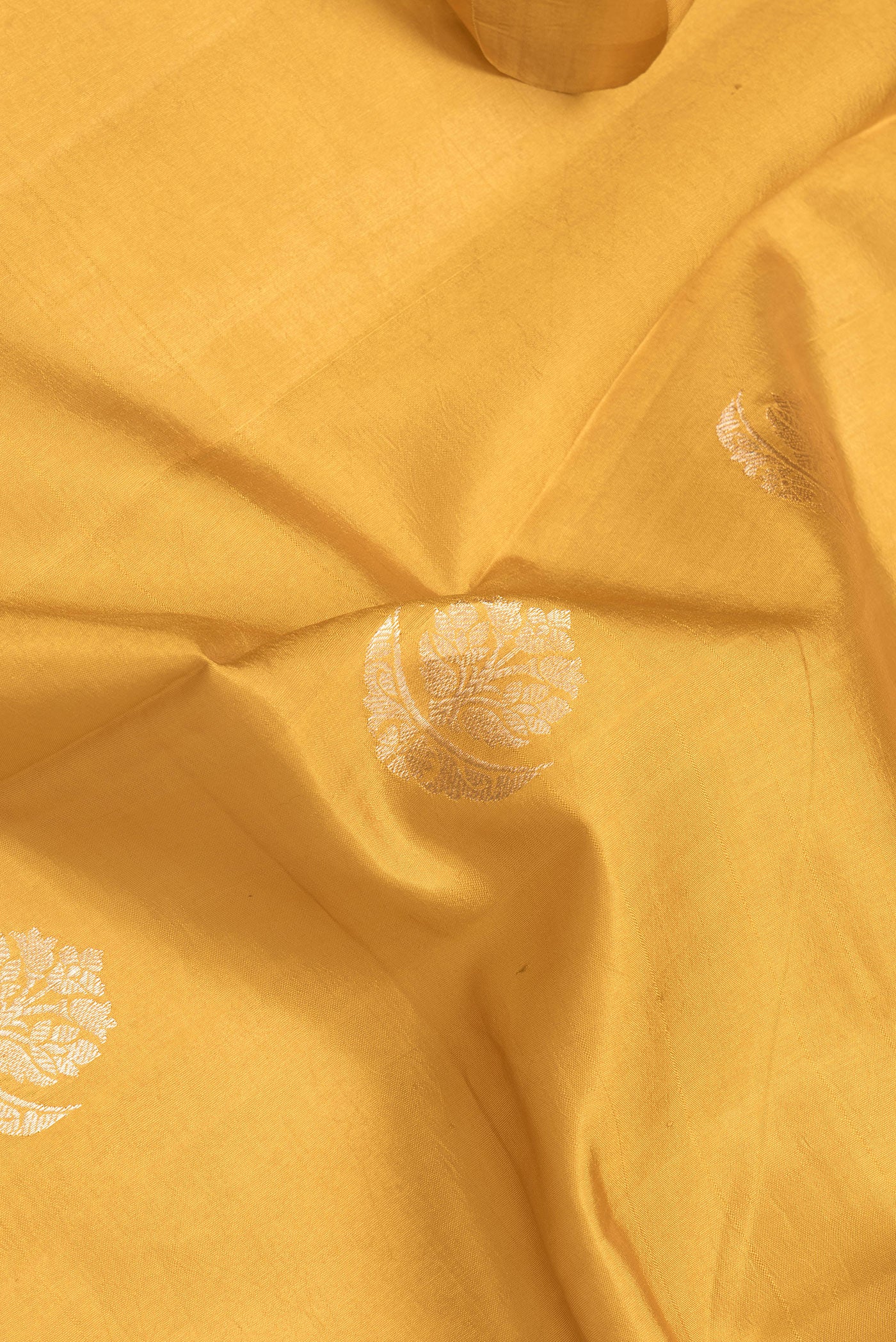 Mustard Banarasi Katan Silk Saree - Image 2