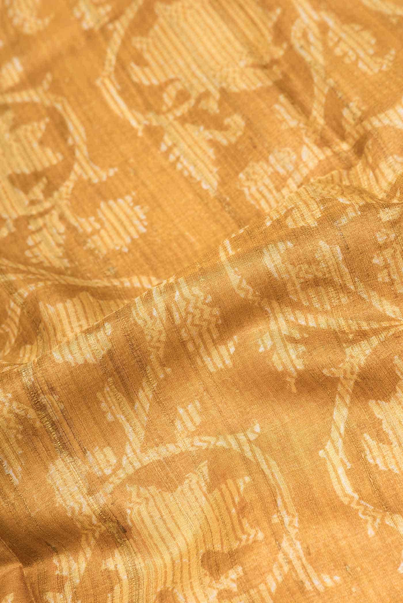 Mustard Dual Tone Tussar Silk Saree - Image 2