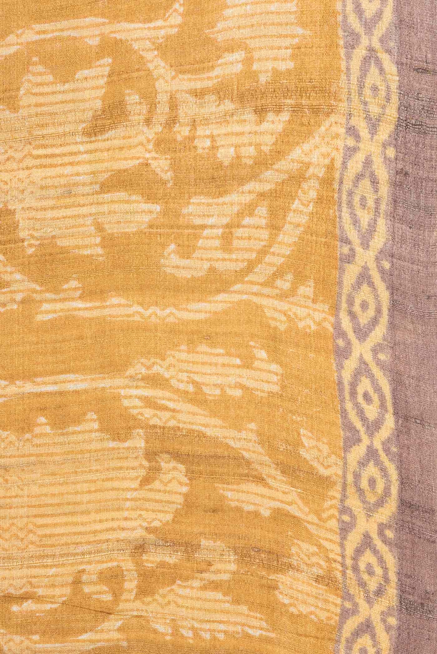 Mustard Dual Tone Tussar Silk Saree - Image 3