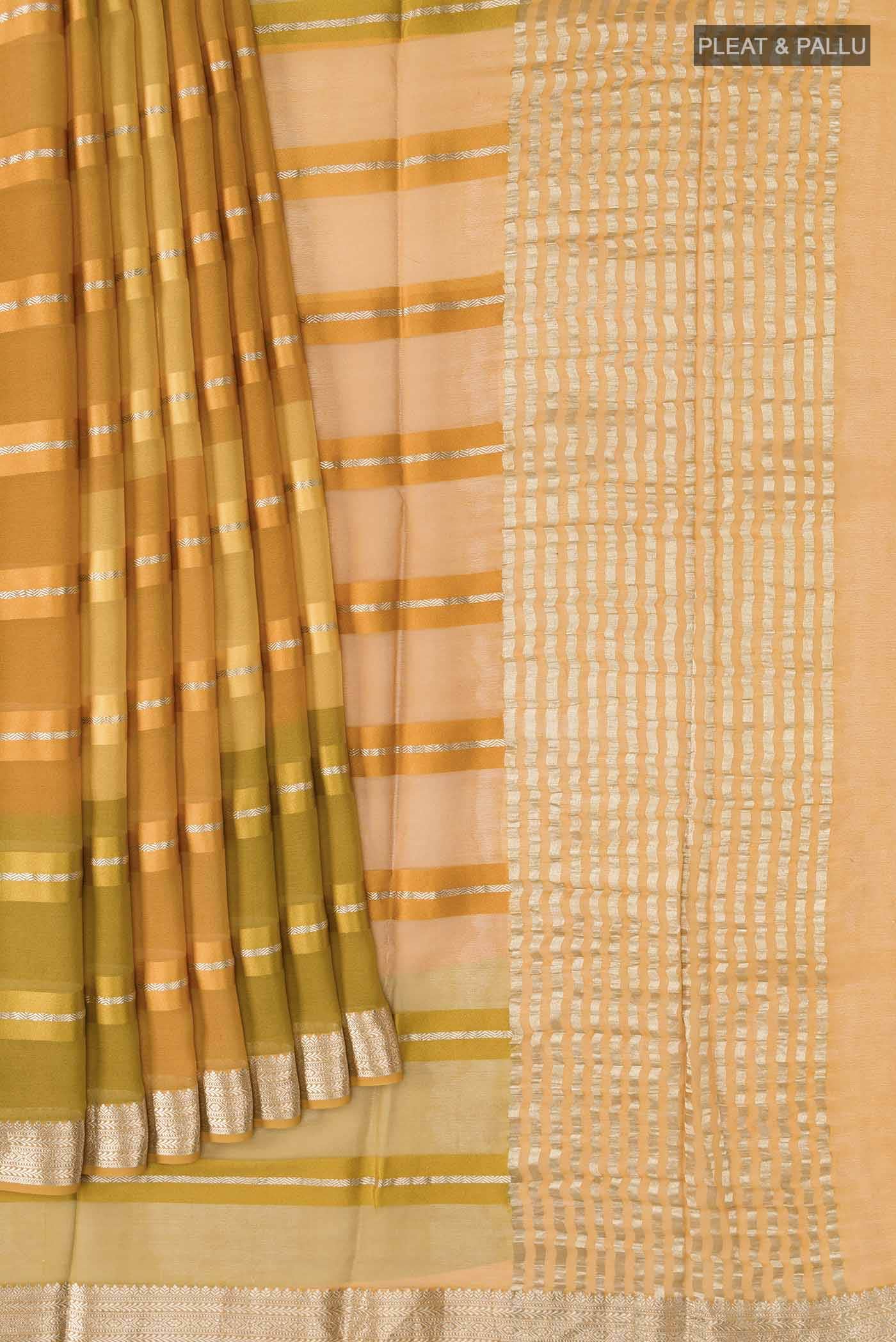 Mustard Georgette Saree - Image 2