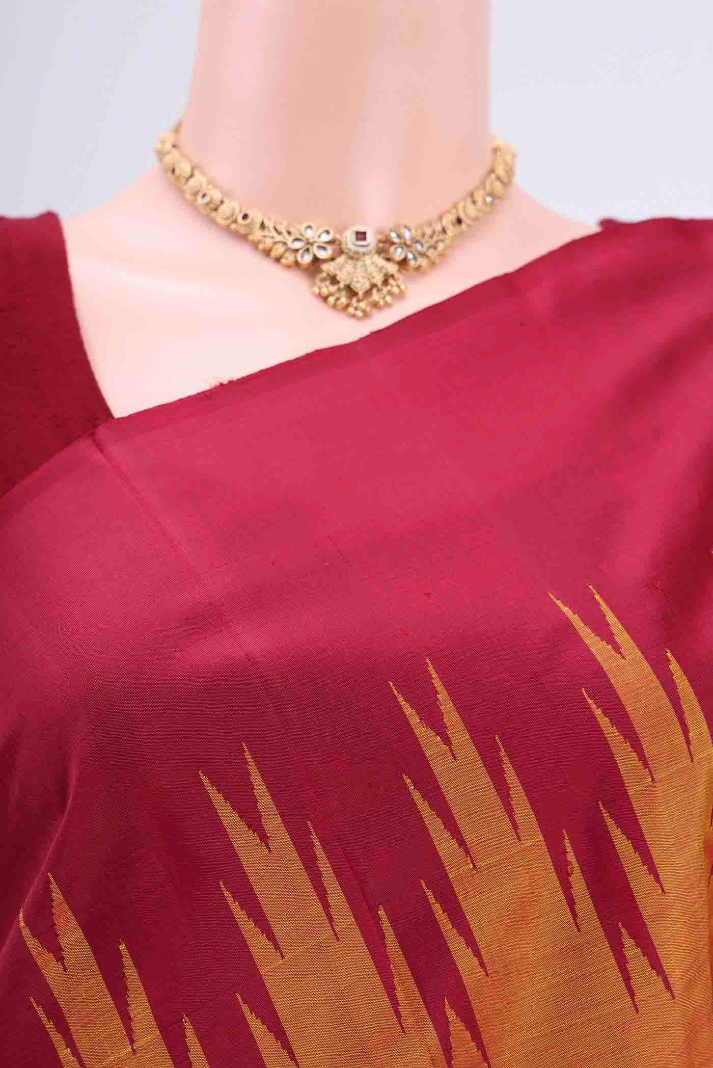 Mustard Kanchipuram Saree - Image 2