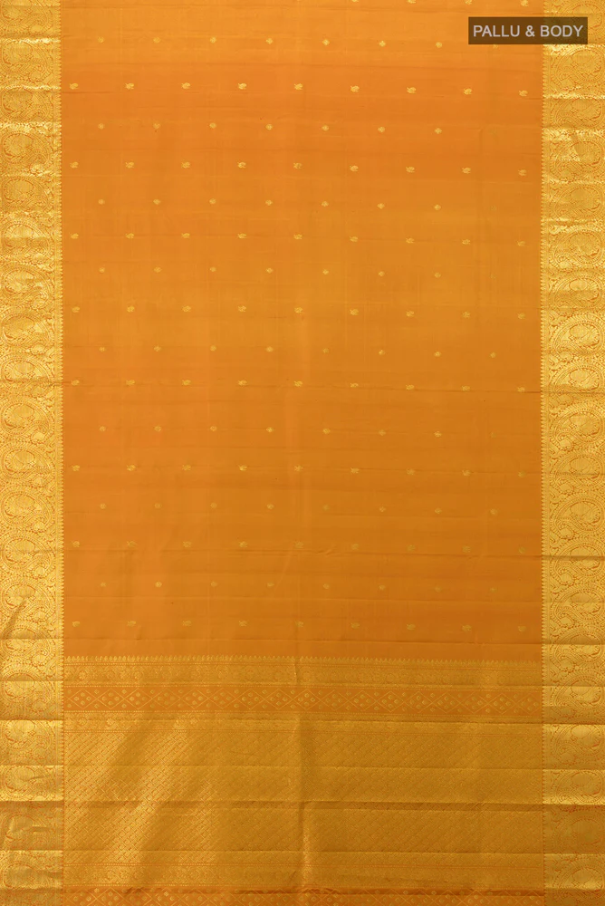 Mustard Kanchipuram Silk Saree - Image 5