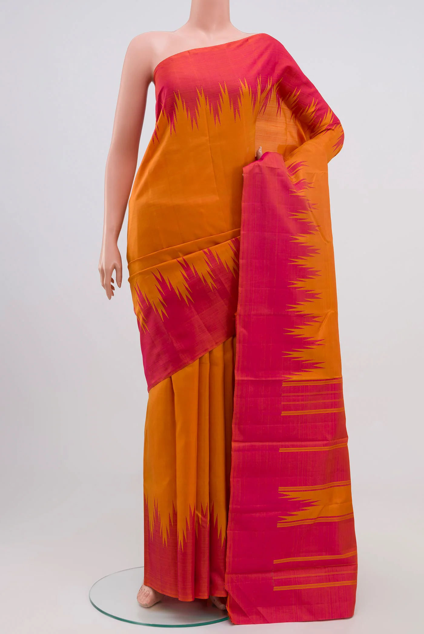 Mustard Kanchipuram Silk Saree