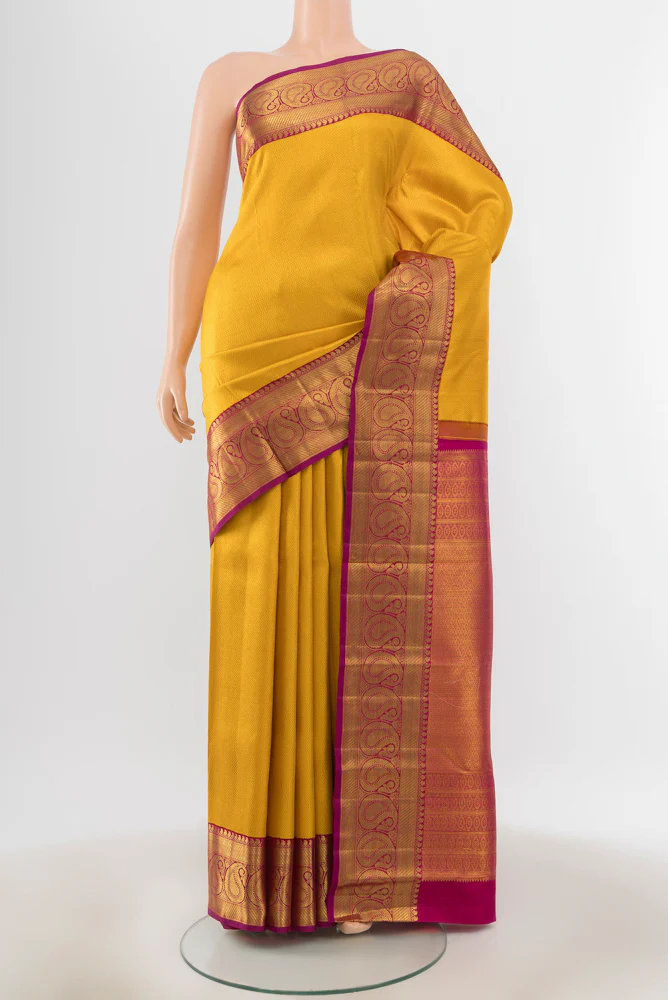 Mustard Kanchipuram Silk Saree