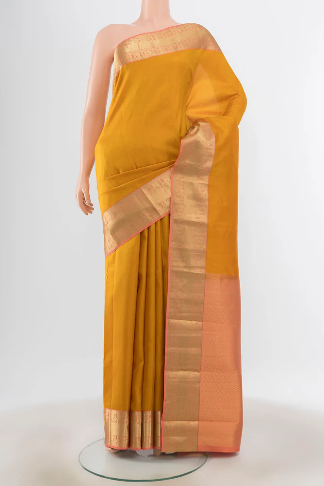 Mustard Kanchipuram Silk Saree