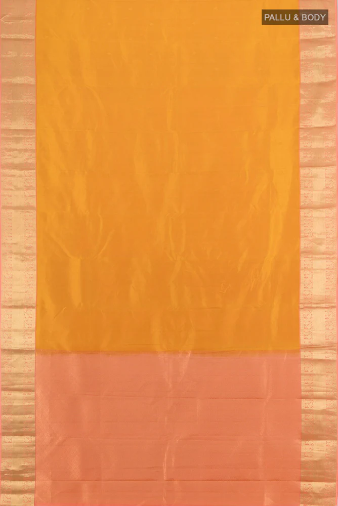 Mustard Kanchipuram Silk Saree - Image 5