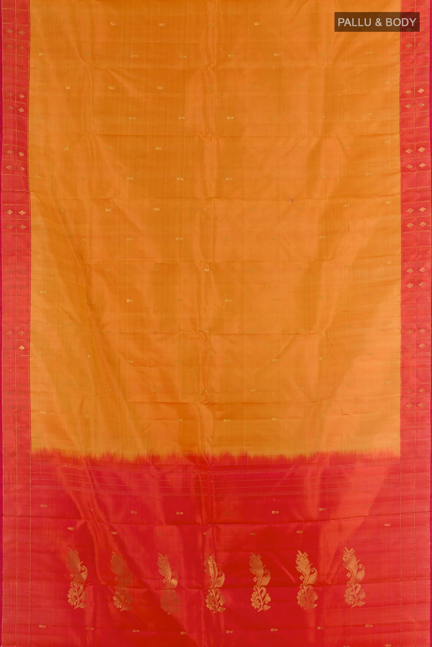 Mustard Kanchipuram Silk Saree - Image 3