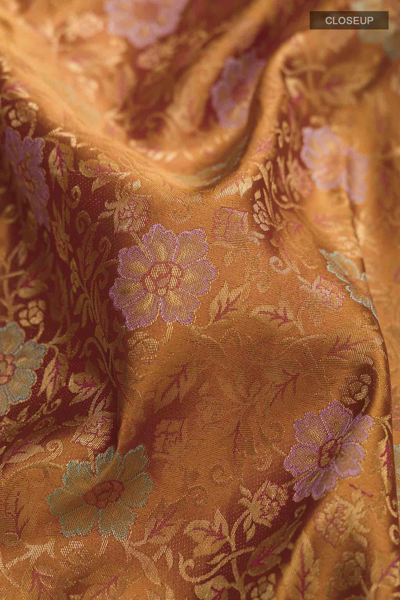 Mustard Kanchipuram Silk Saree - Image 2