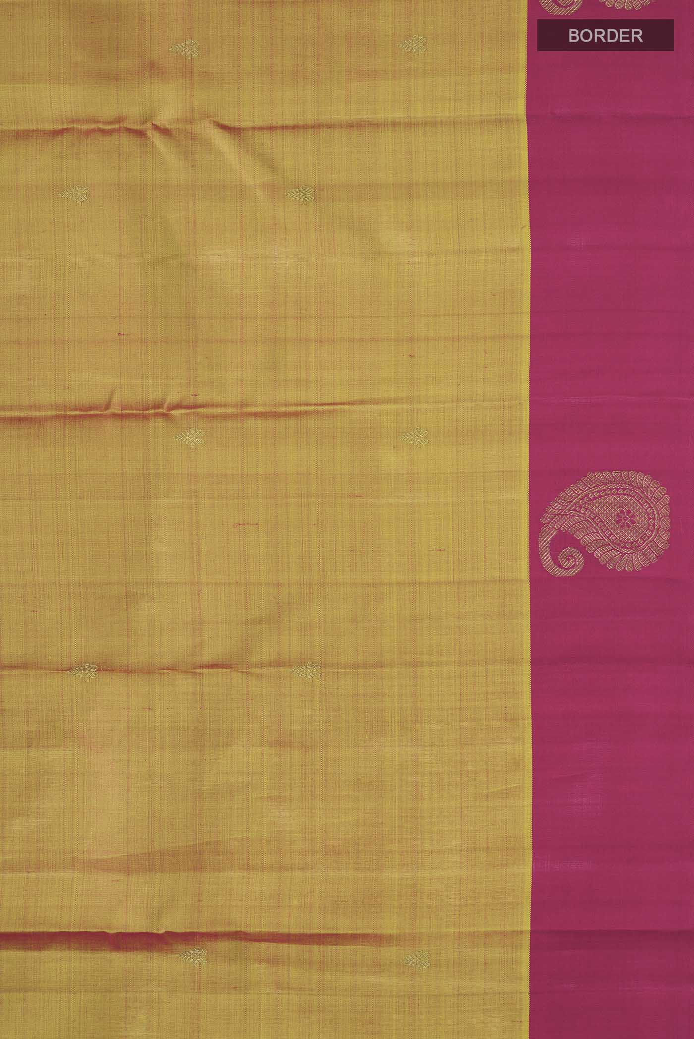 Mustard Kanchipuram Silk Saree - Image 3