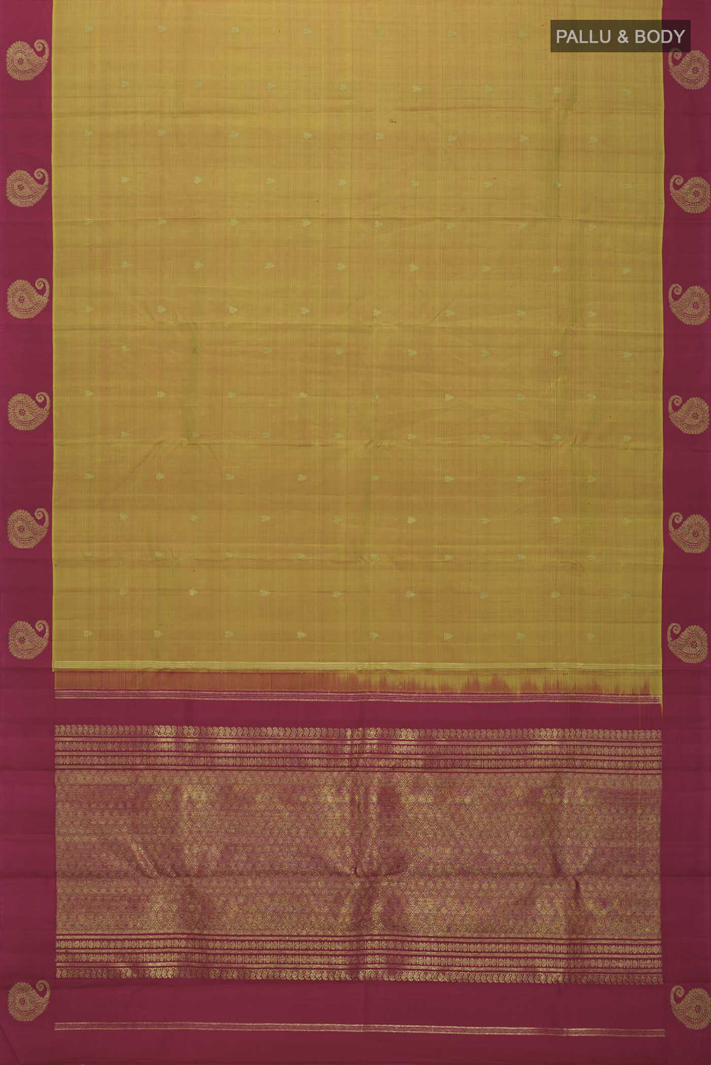 Mustard Kanchipuram Silk Saree - Image 6