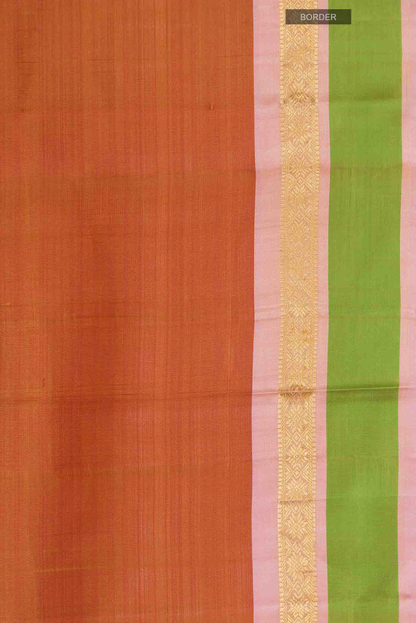 Mustard Kanchipuram Silk Saree - Image 3