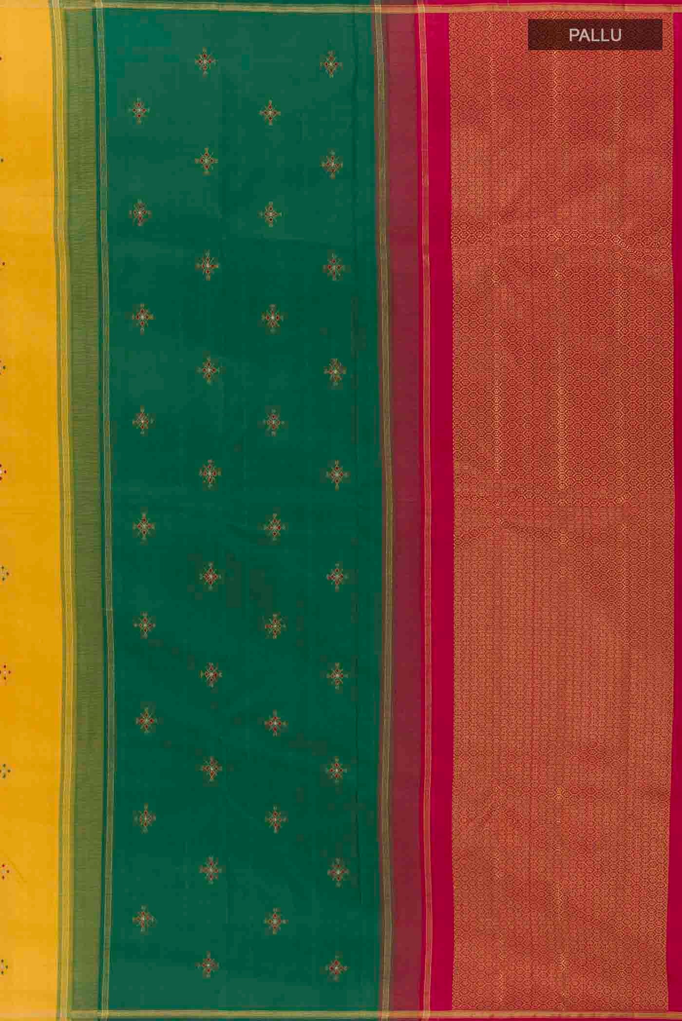 Mustard Kanchipuram Silk Saree - Image 7