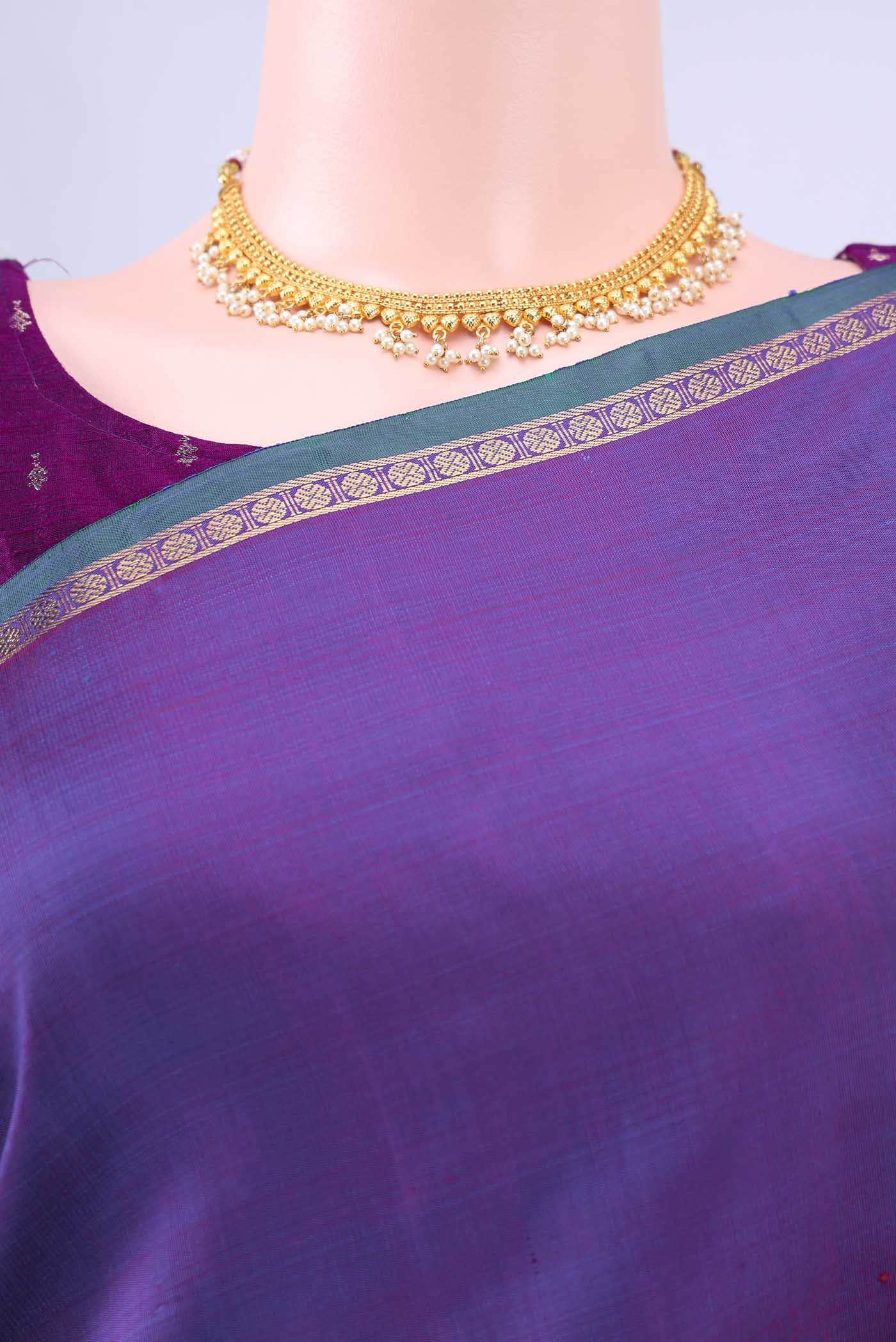 Mustard Kanchipuram Silk Saree - Image 3
