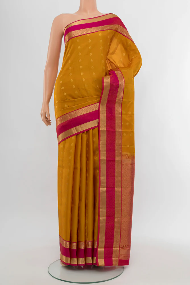 Mustard Kanchipuram Silk Saree
