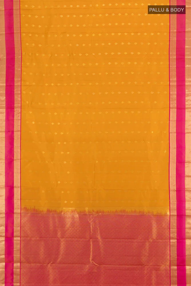 Mustard Kanchipuram Silk Saree - Image 5