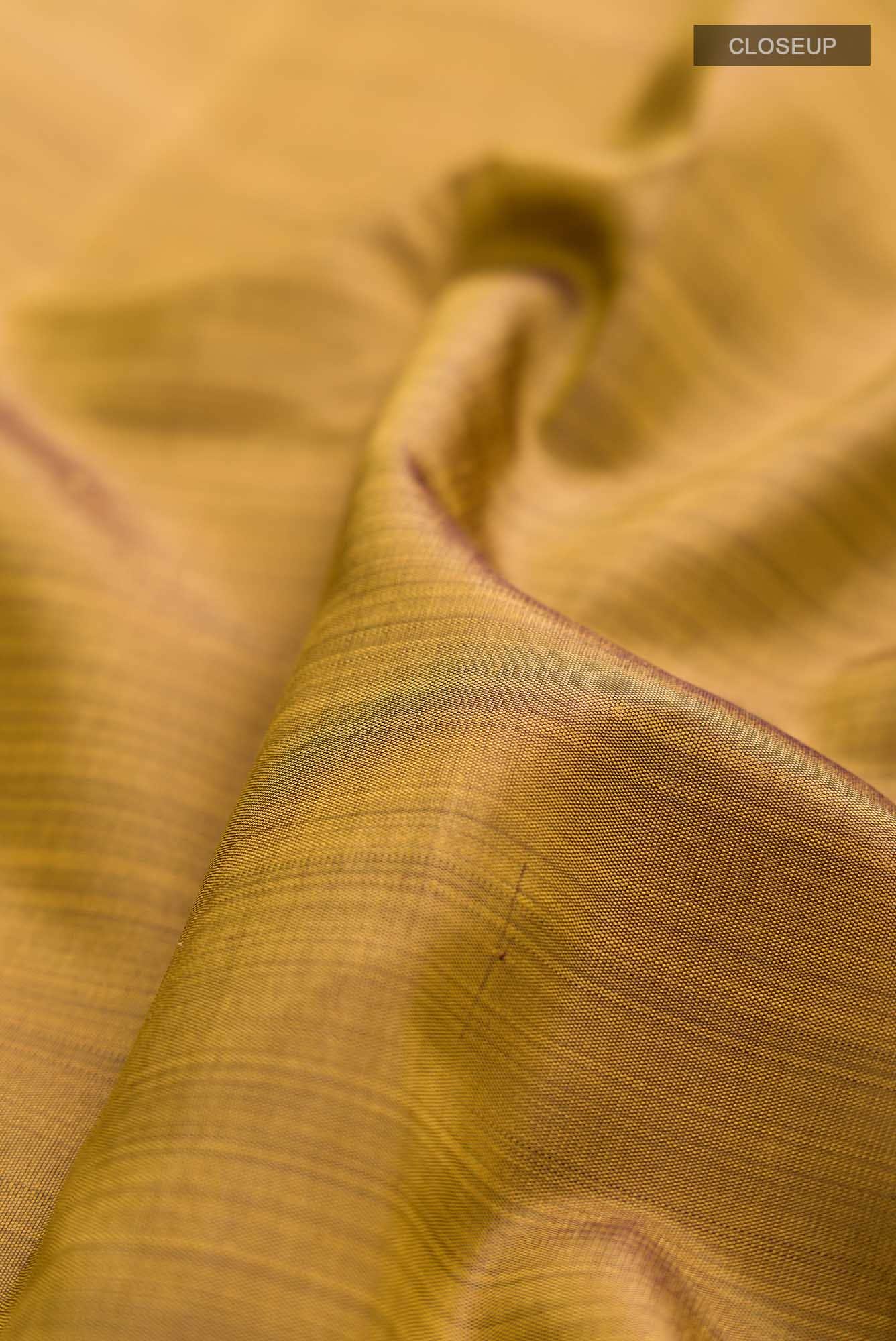 Mustard Kanchipuram Silk Saree - Image 3