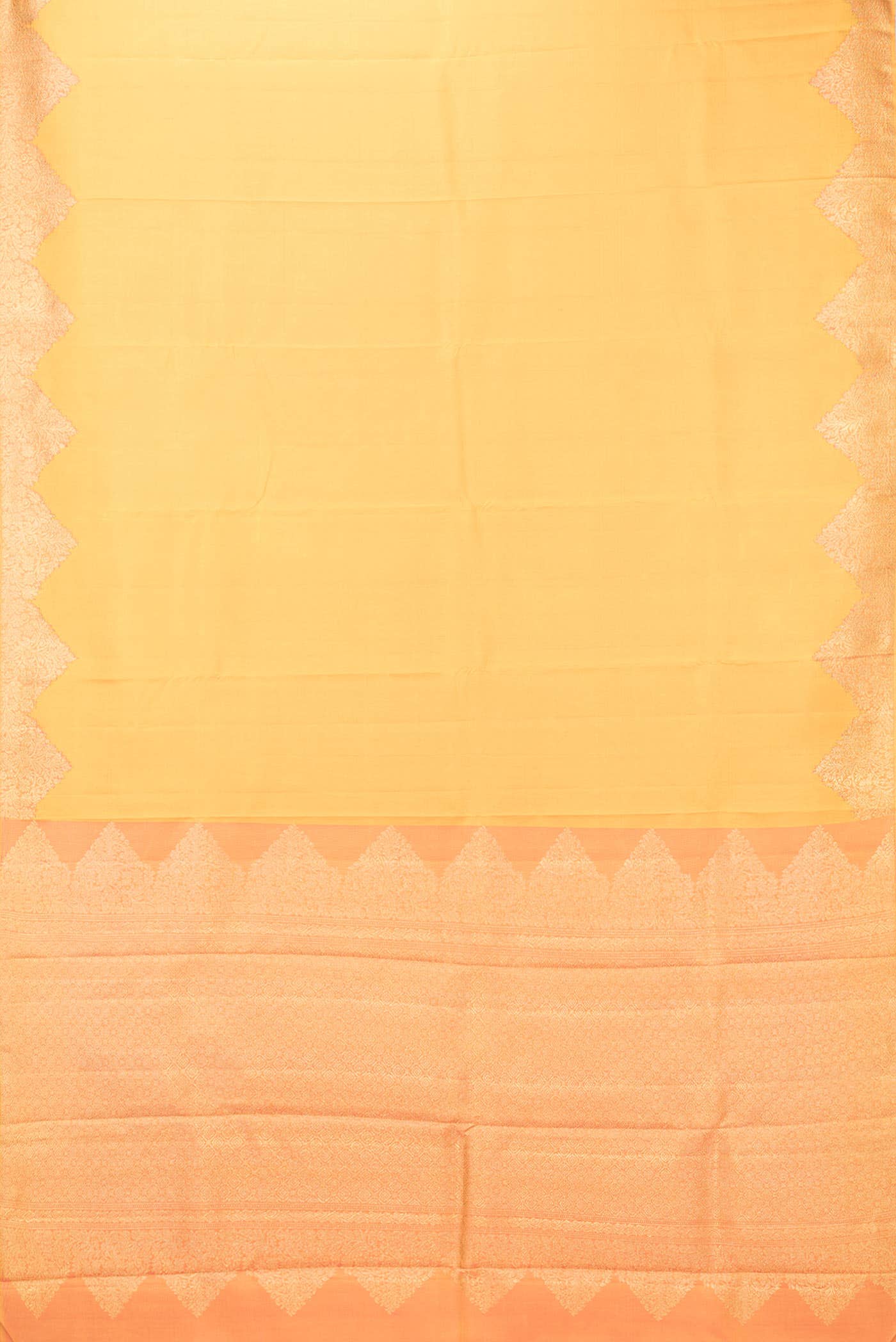 Pure Silk Pure Zari Mustard Kanchipuram Saree - Image 4