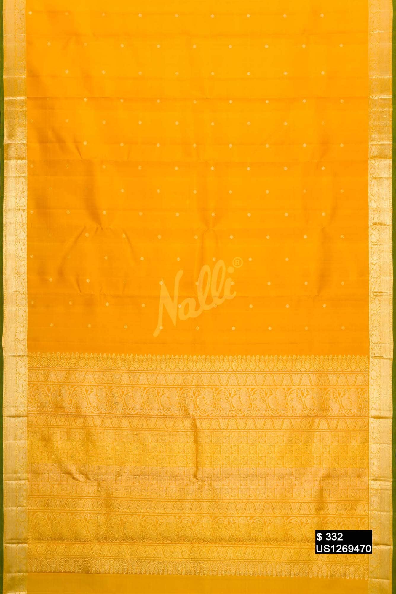 Mustard Kanchipuram Silk Saree