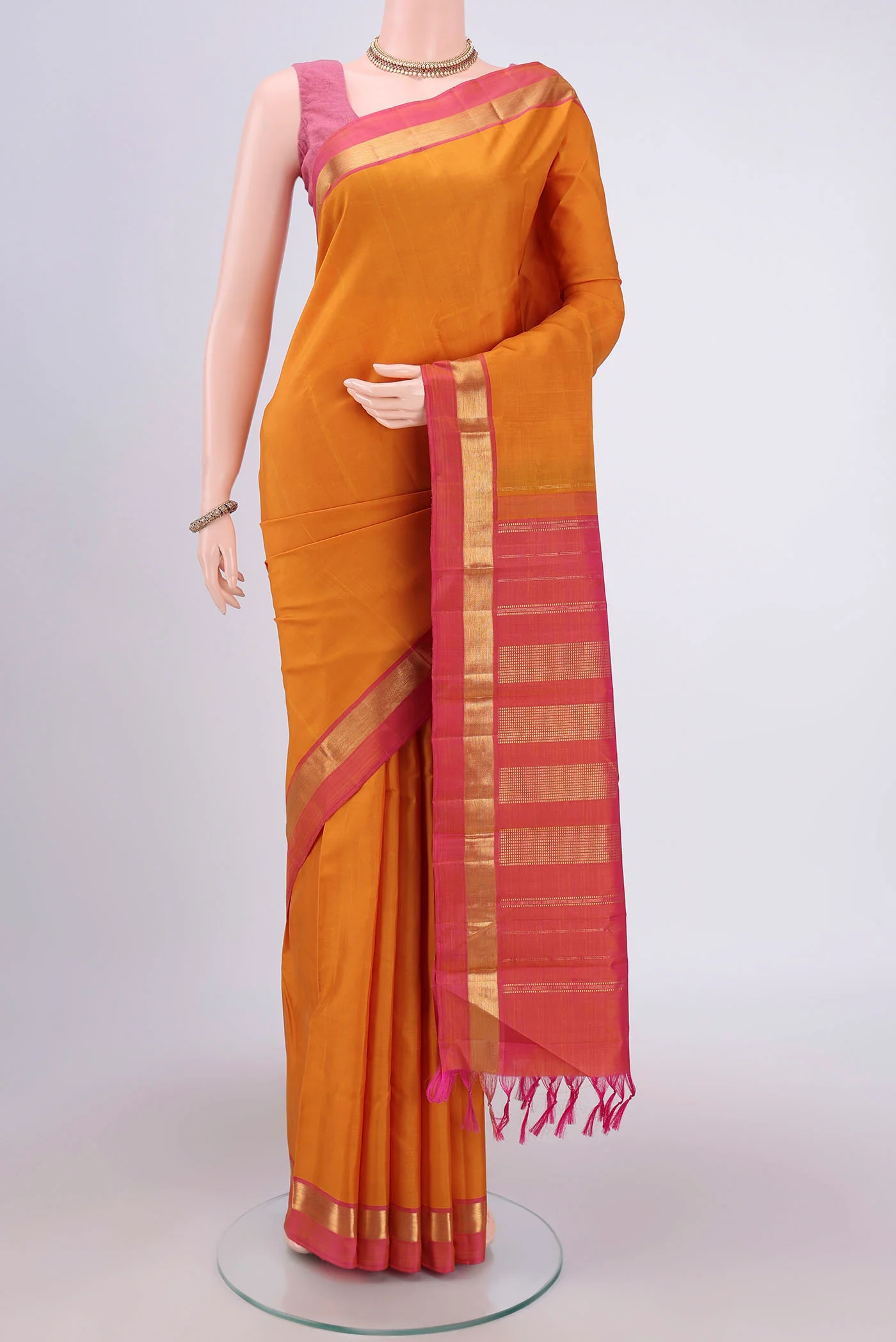 Mustard Kanjivaram Silk Saree