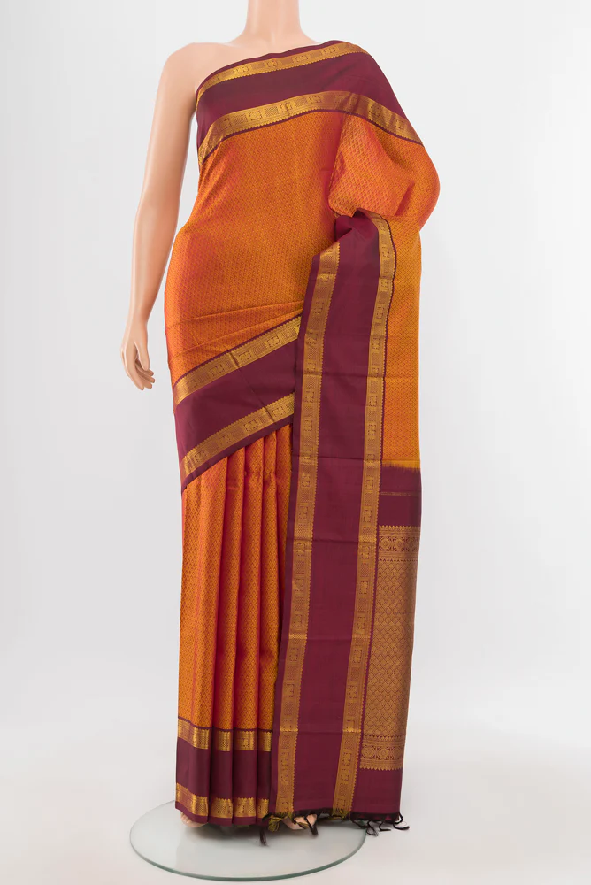 Mustard Kanjivaram Silk Saree
