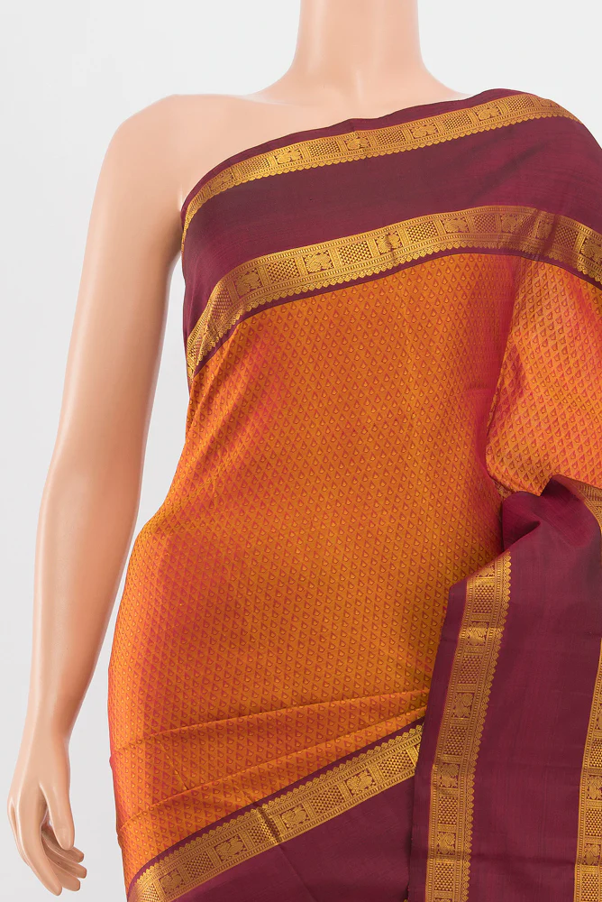 Mustard Kanjivaram Silk Saree - Image 2