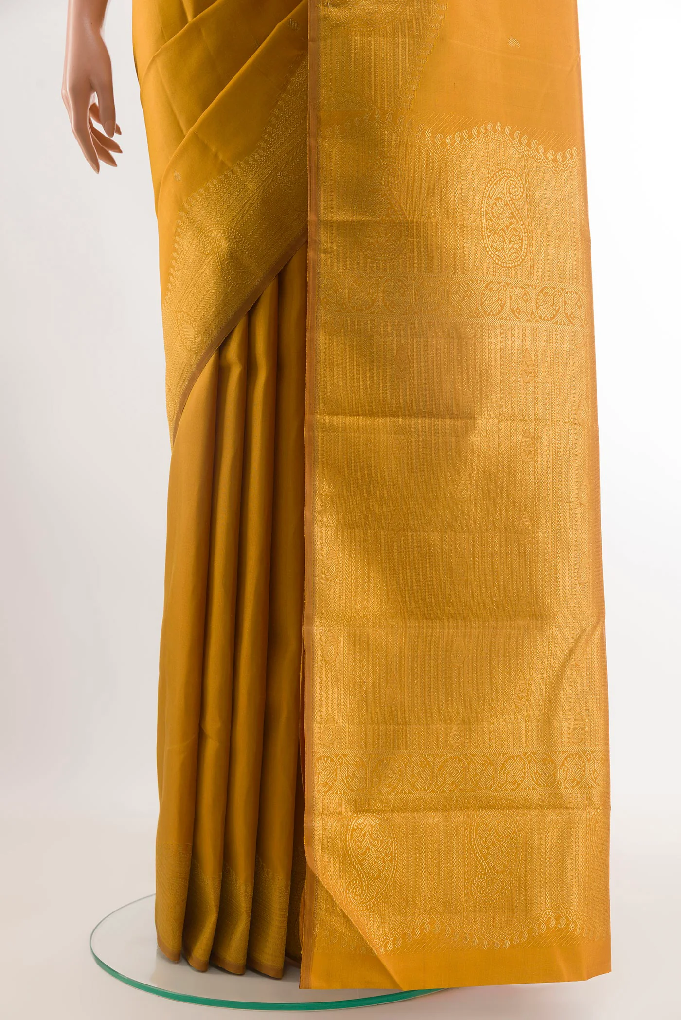 Mustard Kanjivaram Silk Saree - Image 3