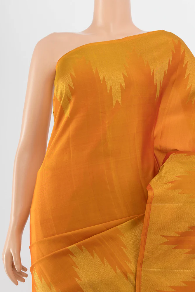 Mustard Kanjivaram Silk Saree - Image 2