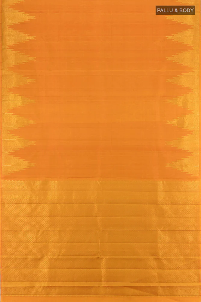 Mustard Kanjivaram Silk Saree - Image 5