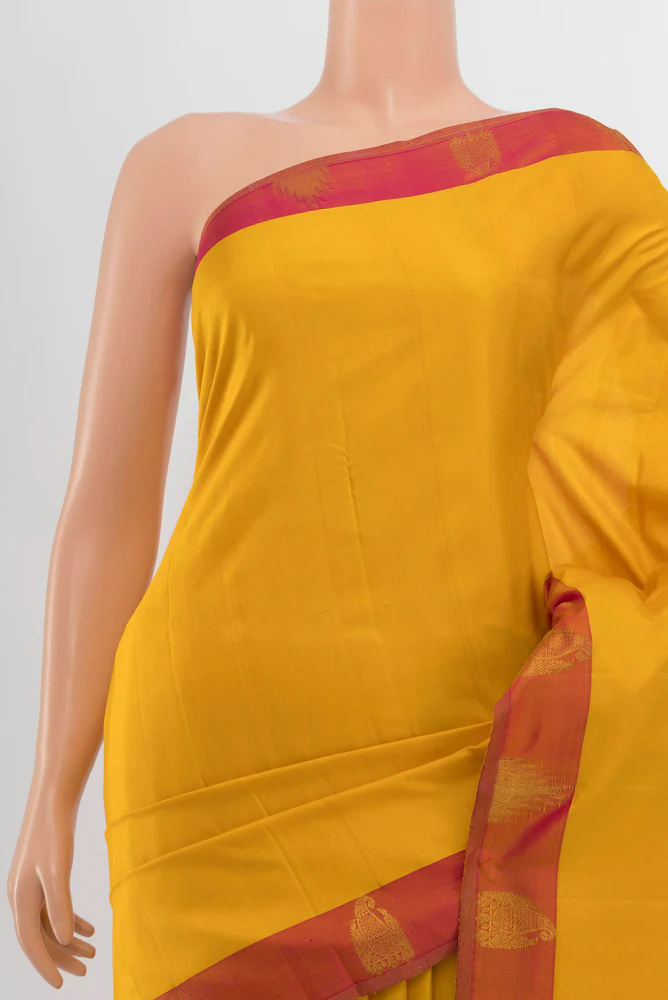 Mustard Kanjivaram Silk Saree - Image 2
