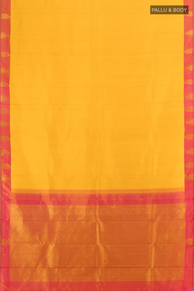 Mustard Kanjivaram Silk Saree - Image 5