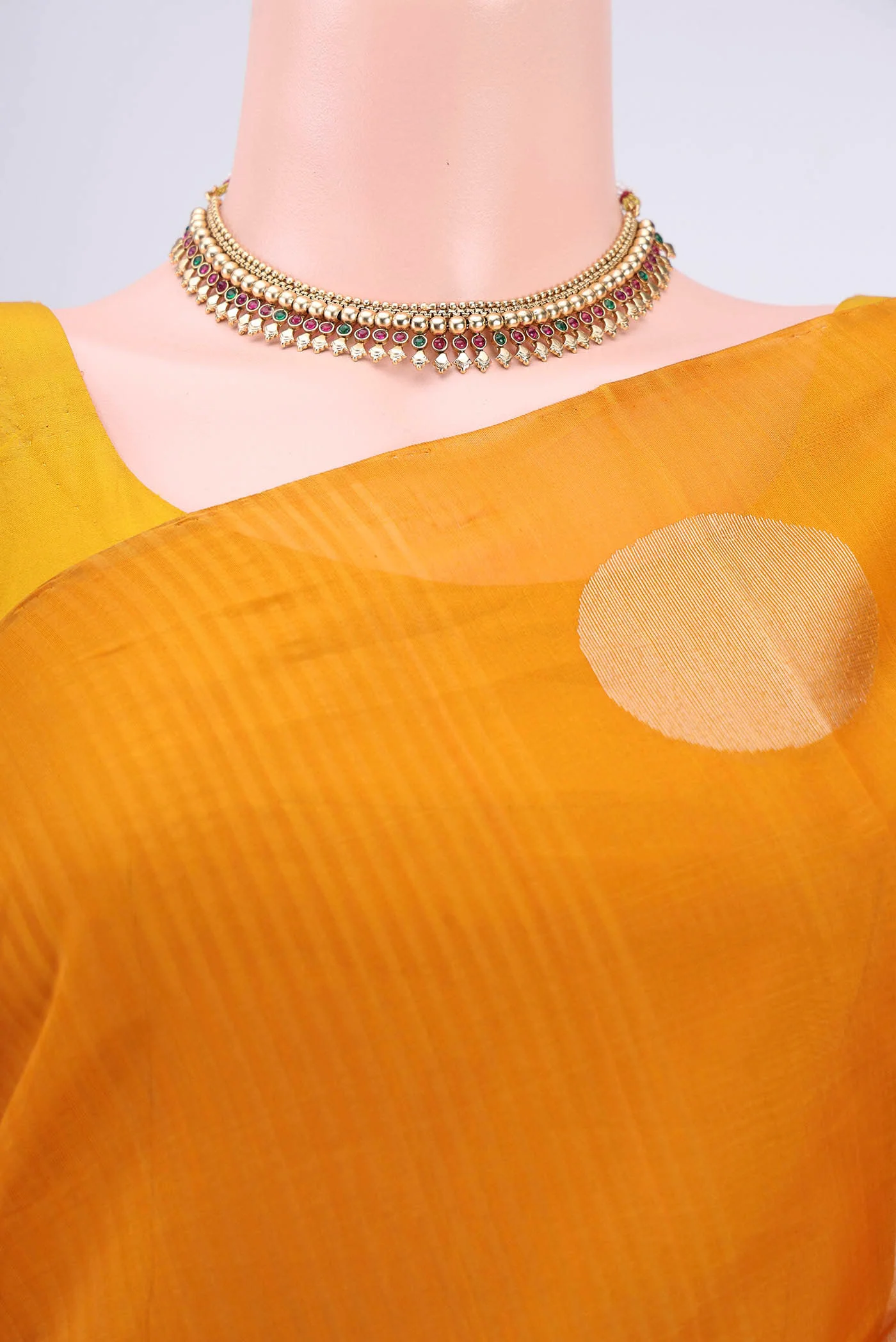 Mustard Silk Cotton Saree - Image 2