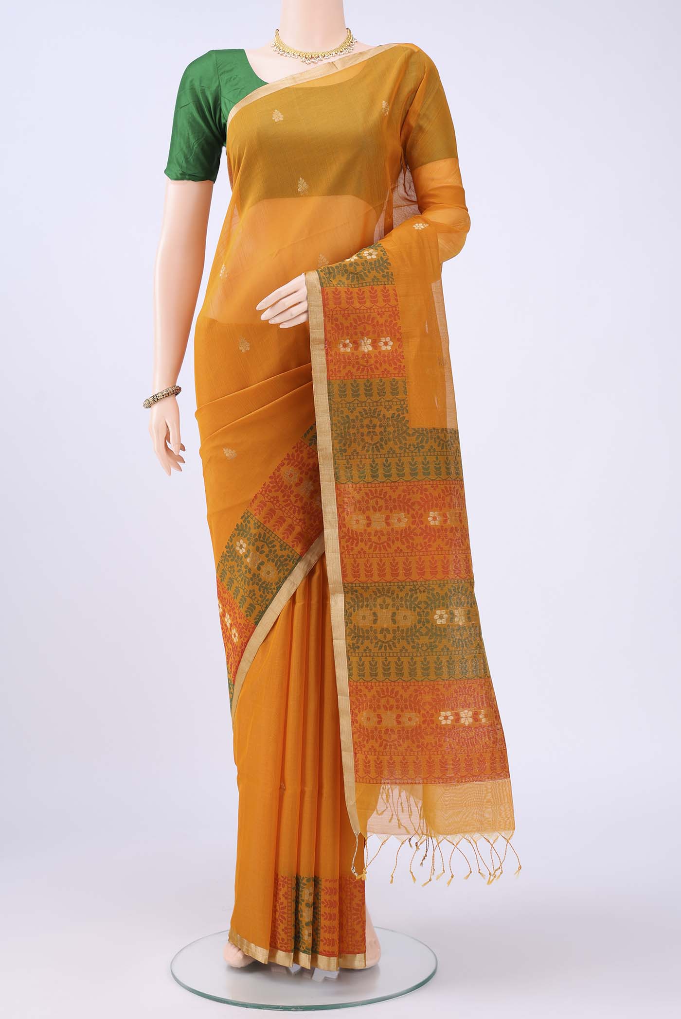 Mustard Silk Cotton Saree