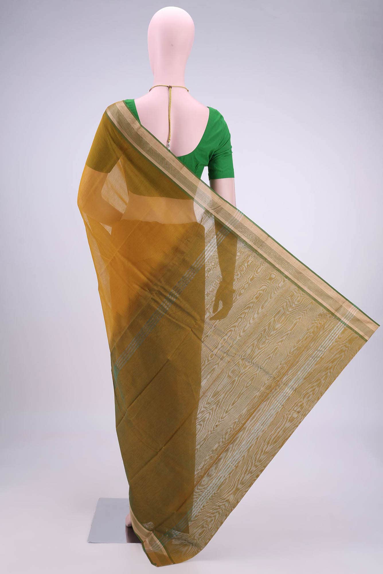 Mustard Kota Cotton Saree - Image 2