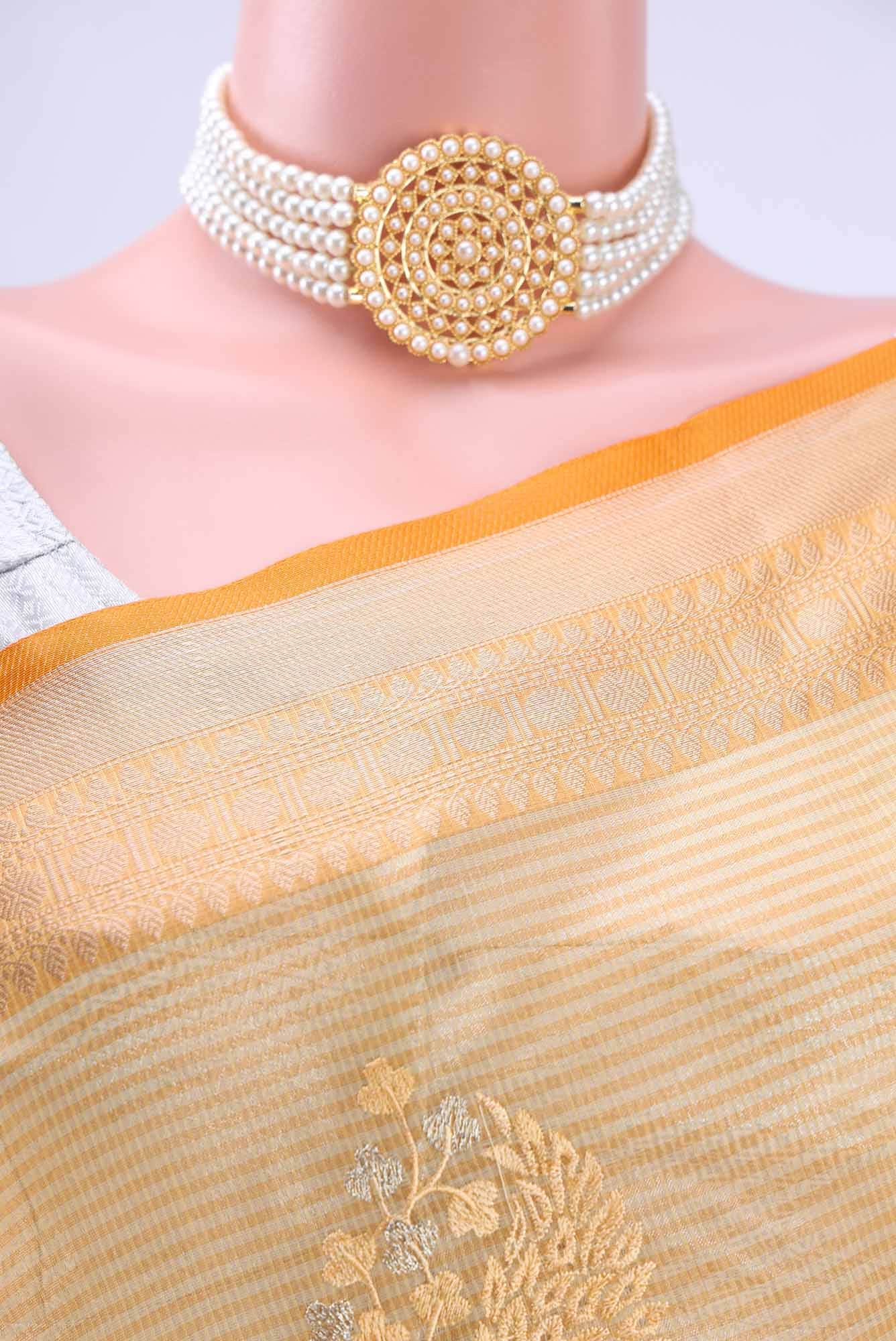 Mustard Kota Cotton Saree - Image 3