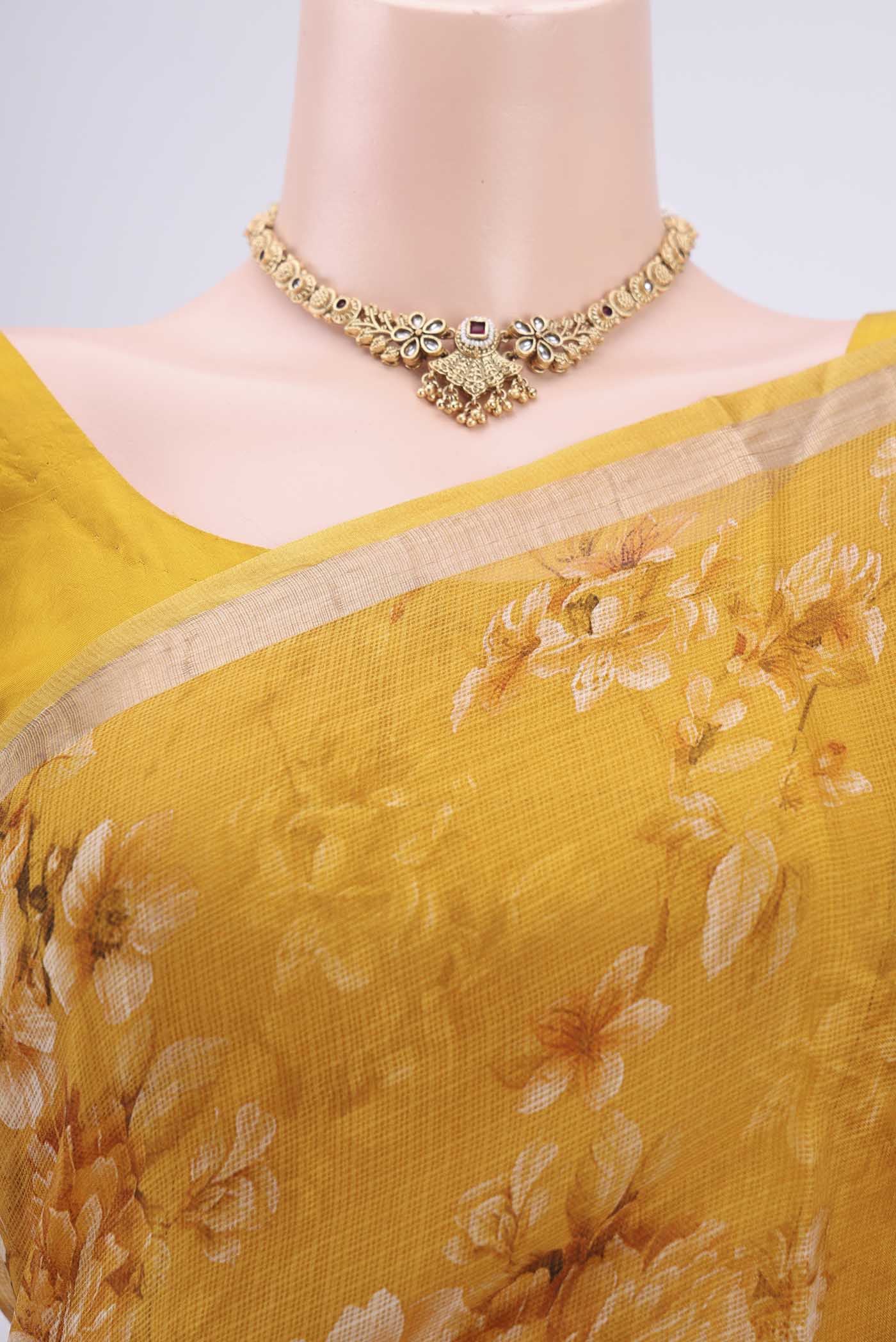 Mustard Kota Silk Saree - Image 2