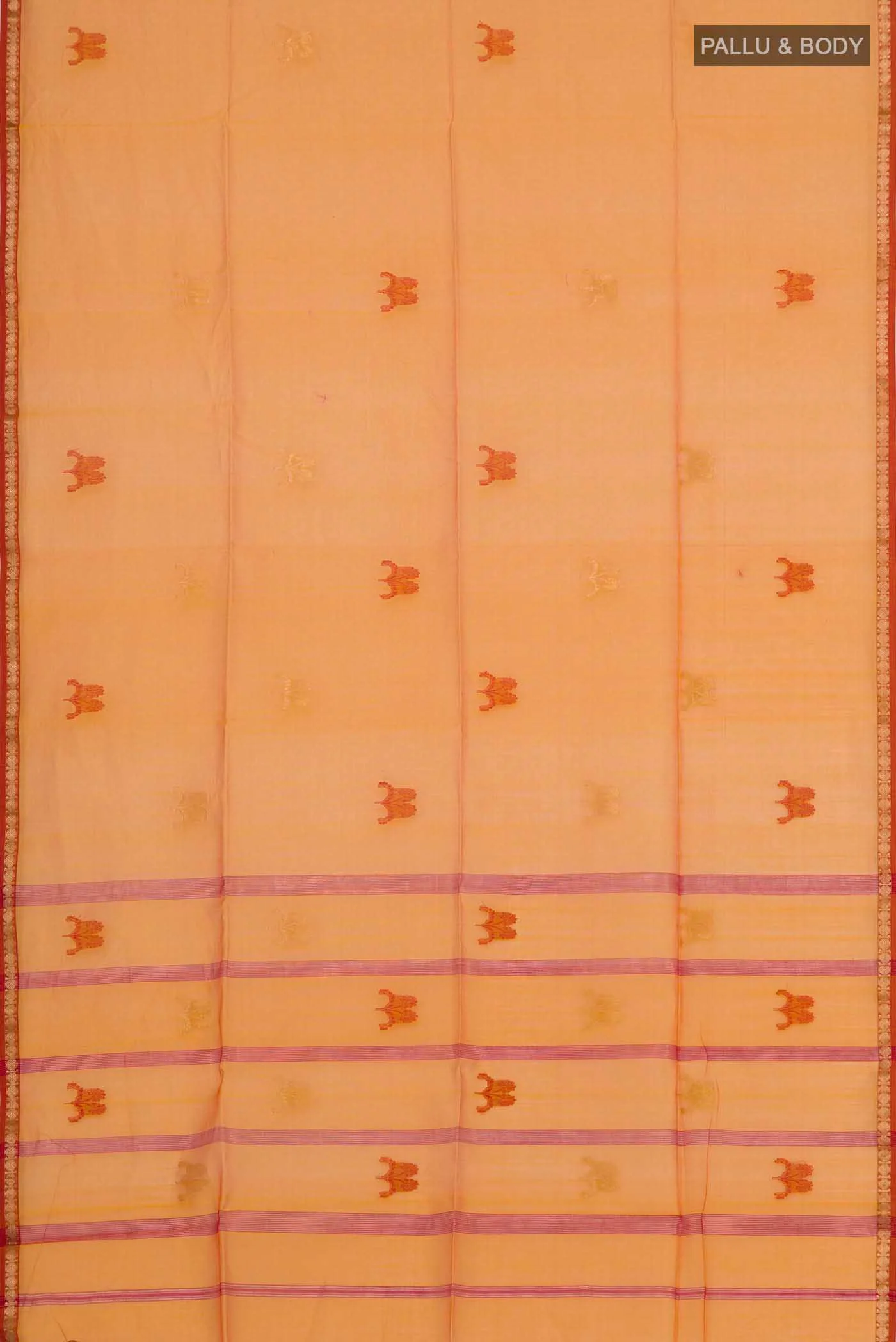 Mustard Maheshwari Silk Cotton Saree - Image 4
