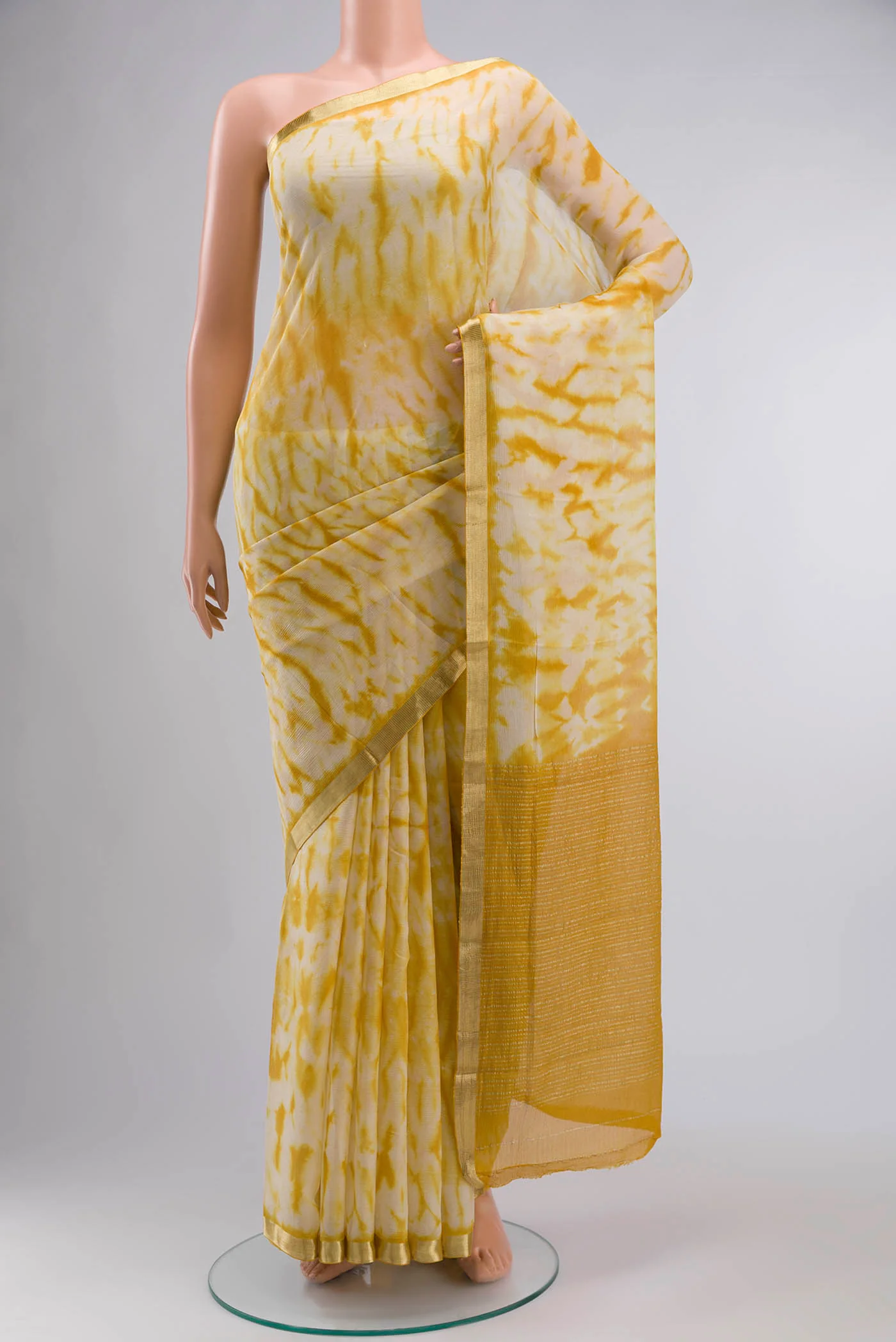 Mustard Mysore Chiffon Saree