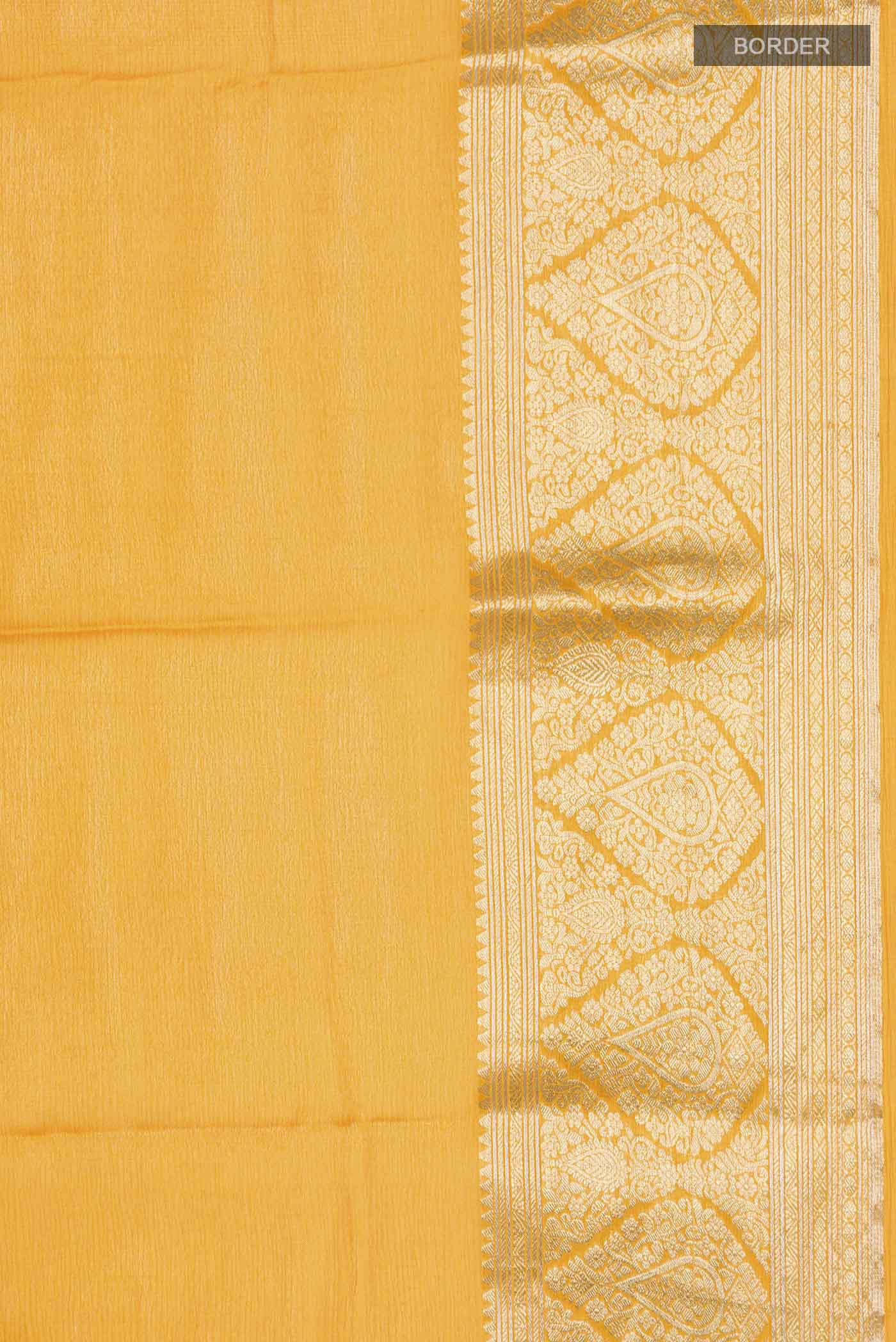 Mustard Mysore Chiffon Saree - Image 3