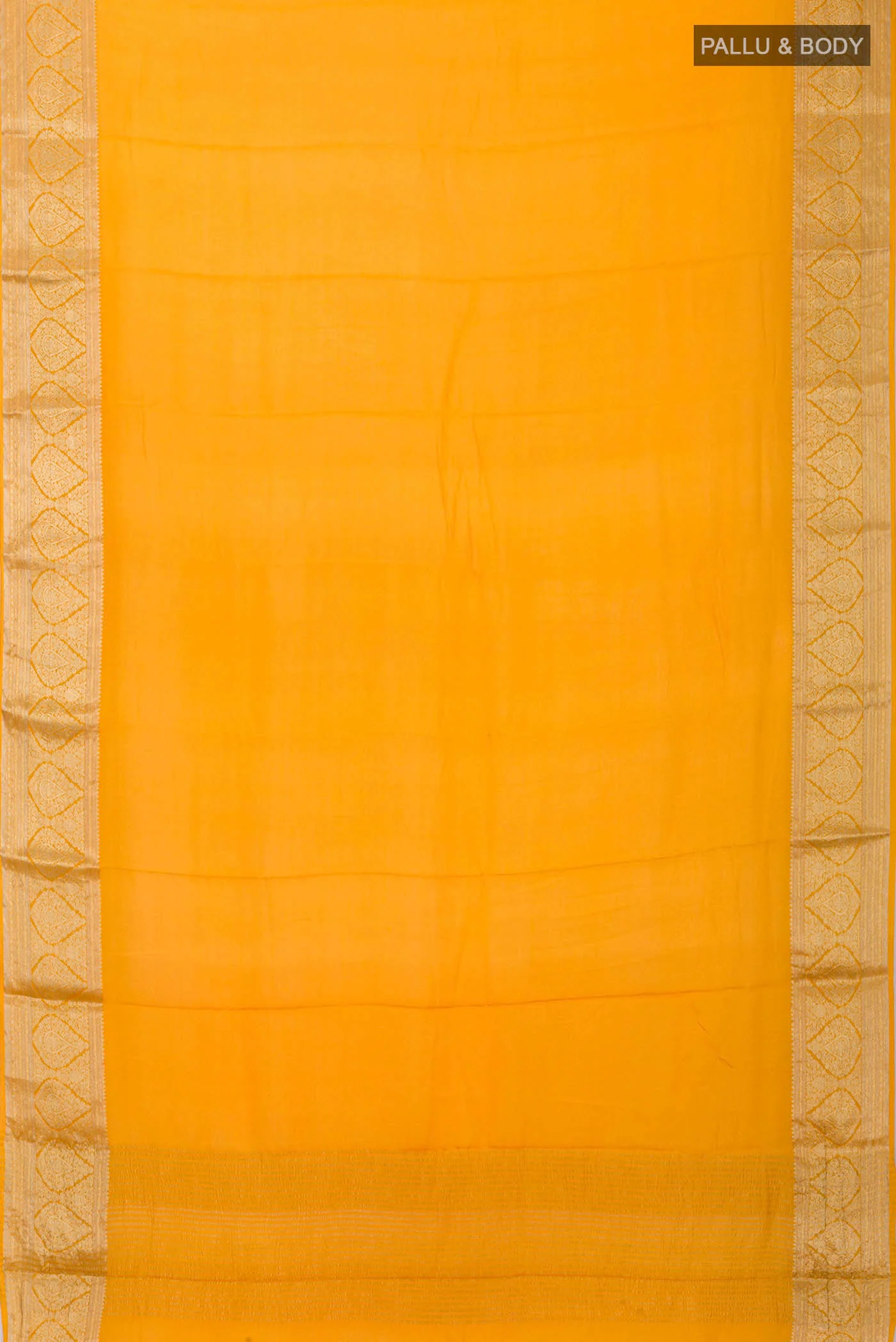 Mustard Mysore Chiffon Saree - Image 5