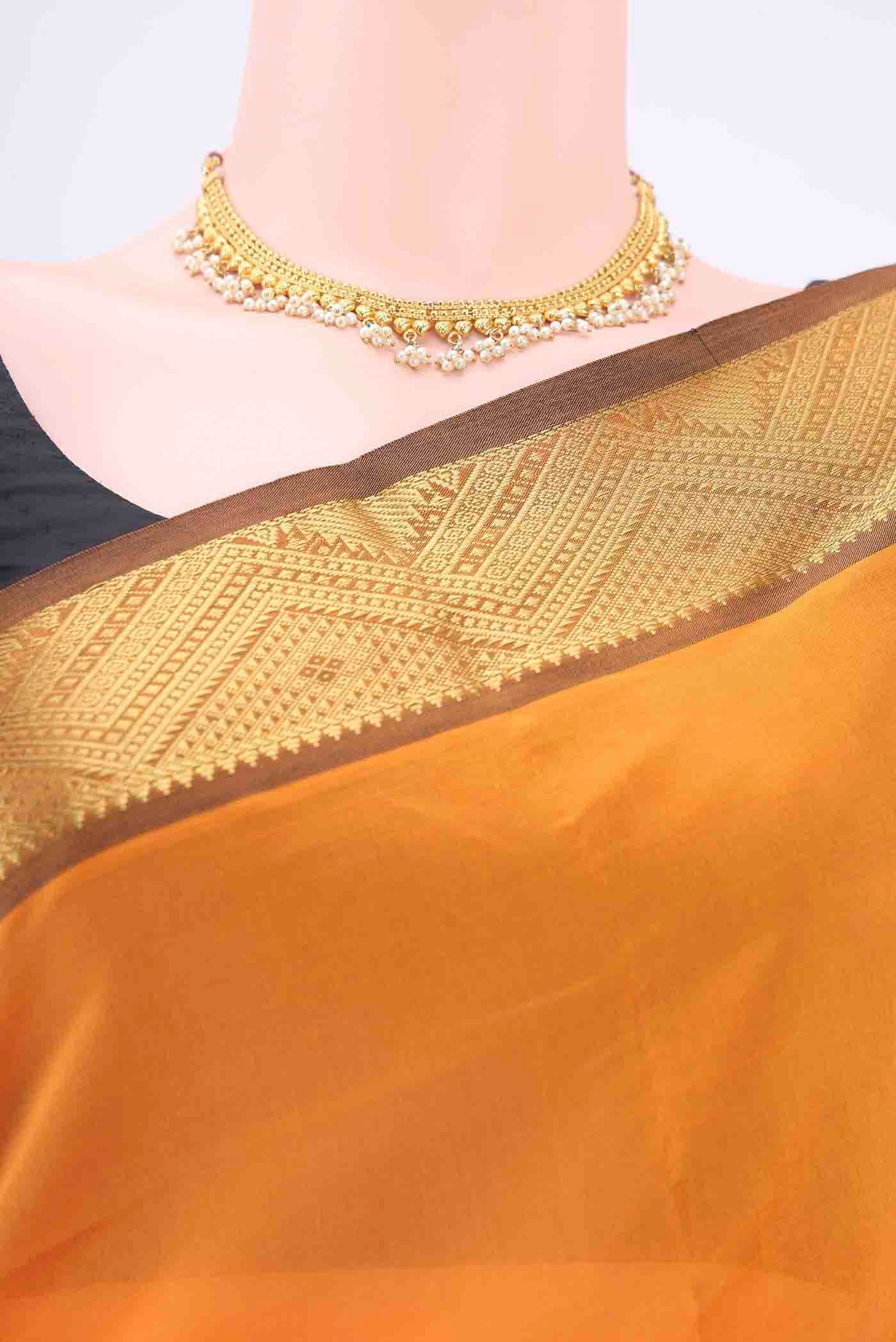 Mustard Blended Poly Cotton Saree - Image 2
