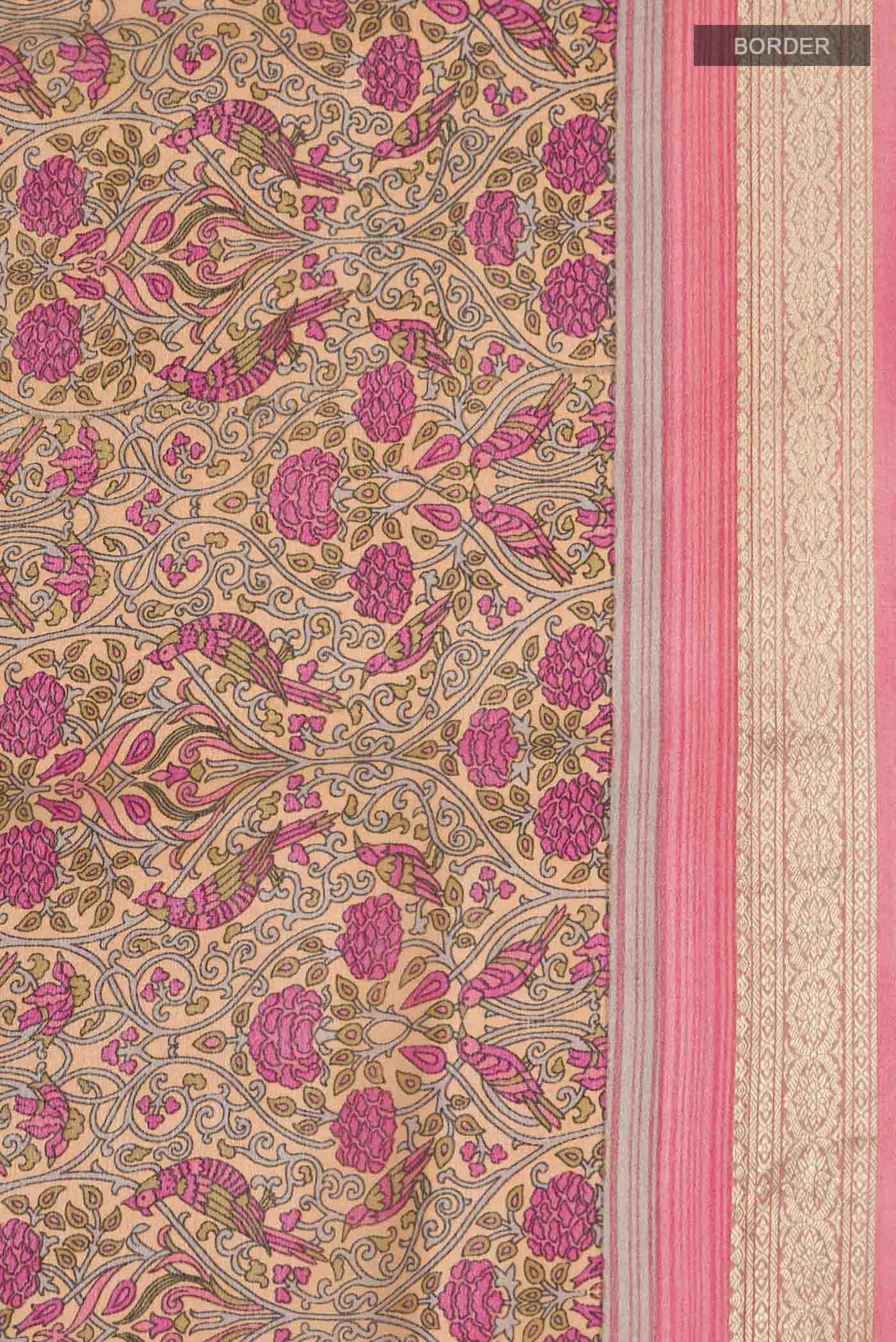 Multi Color Mysore Crepe Saree - Image 3